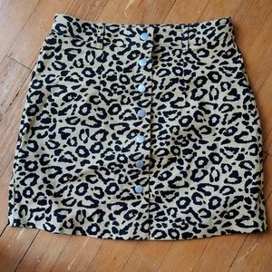 Papaya Leopard Print Mini Skirt Sz M
